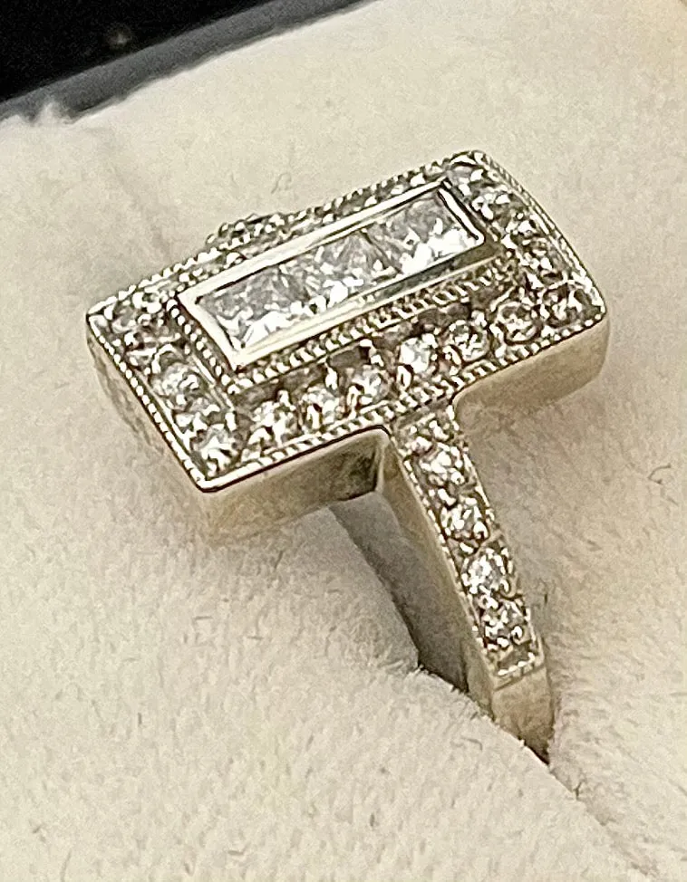 1920s Designer Intricate setting SWG Diamond Ring - $10K Appraisal Value w/CoA!