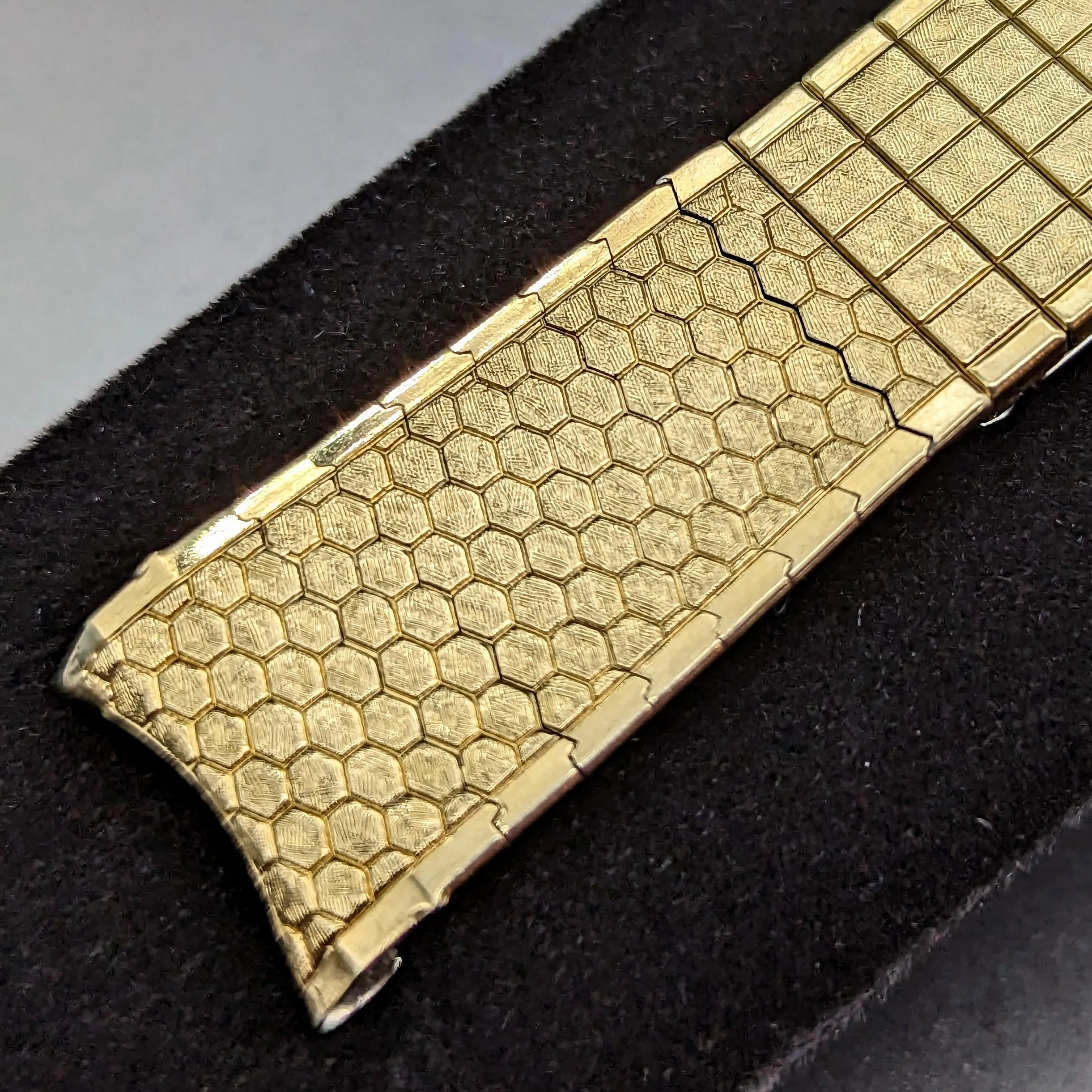 1950s SPEIDEL 17mm Flex Watchband Center Scissor Expansion Bracelet 10K GF