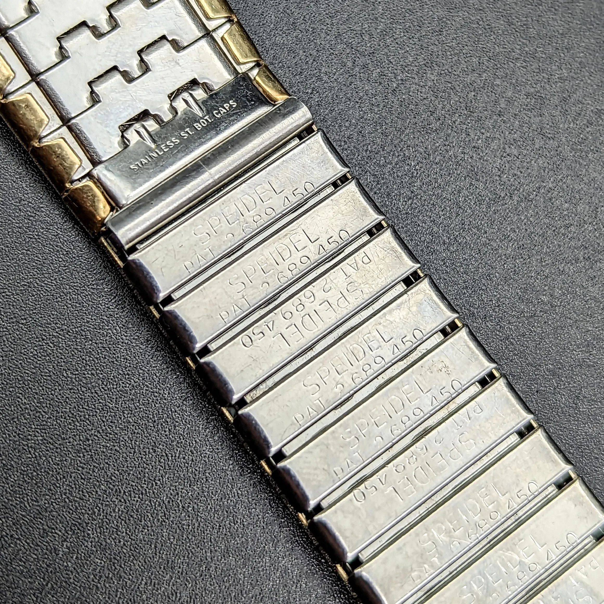 1950s SPEIDEL 17mm Flex Watchband Center Scissor Expansion Bracelet 10K GF