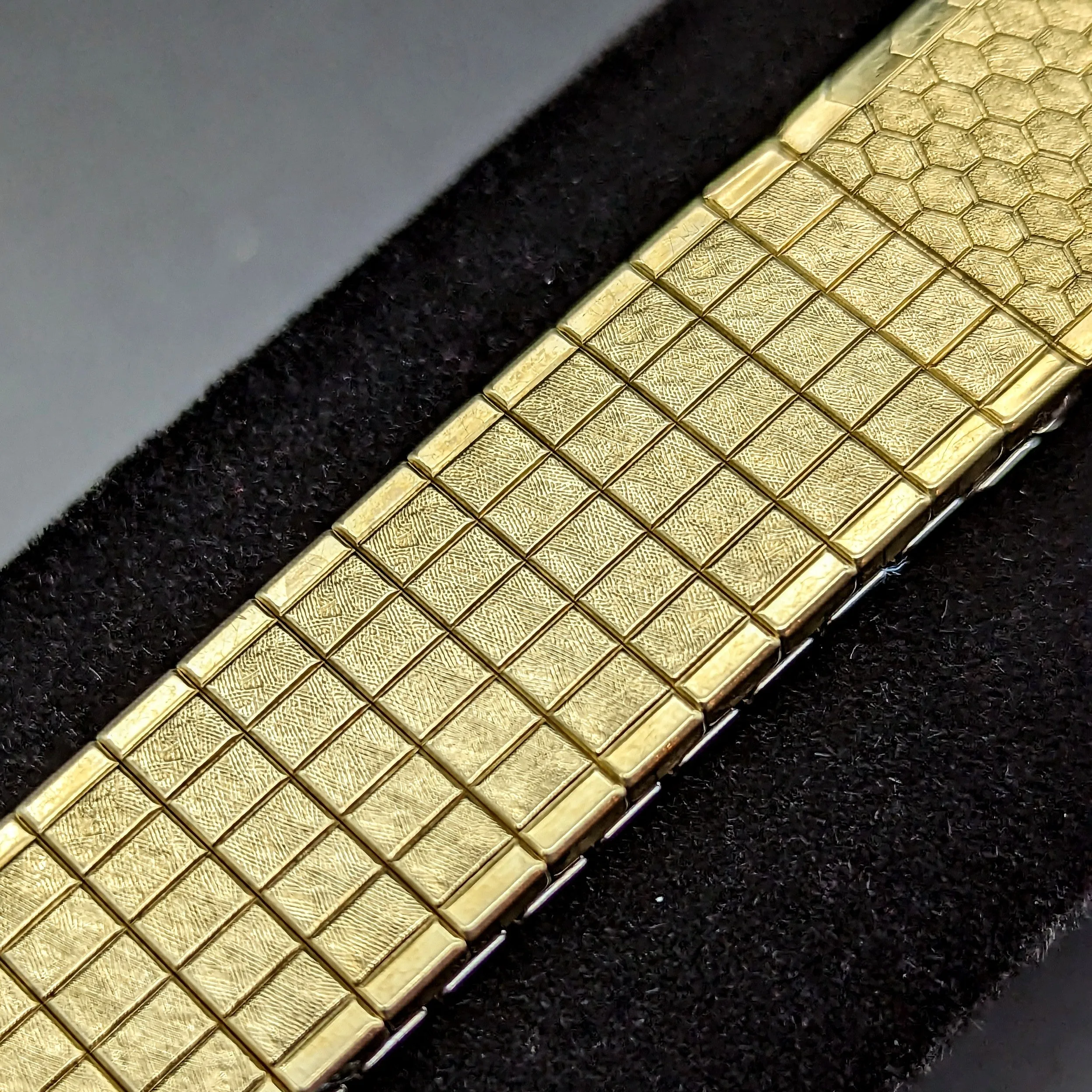 1950s SPEIDEL 17mm Flex Watchband Center Scissor Expansion Bracelet 10K GF
