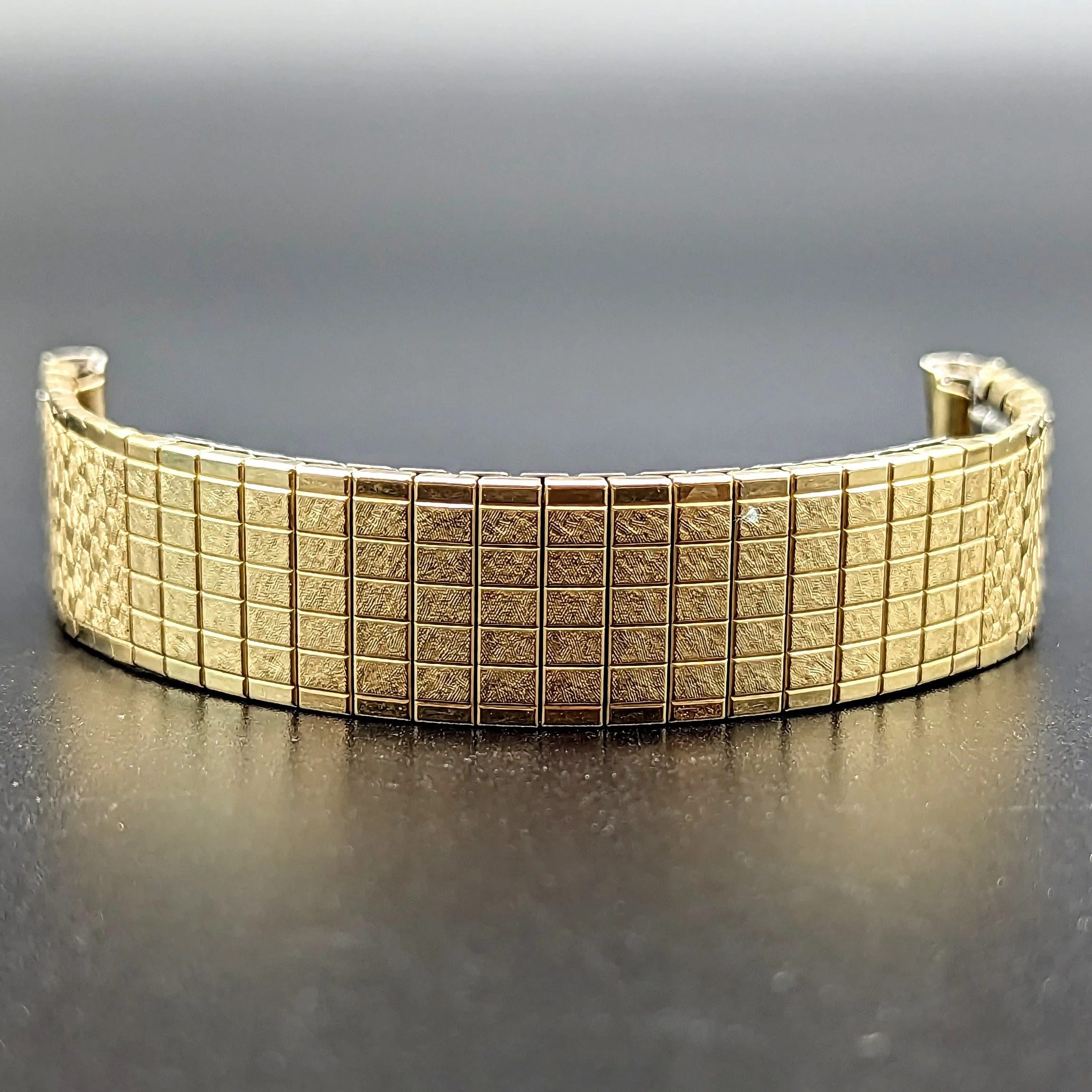 1950s SPEIDEL 17mm Flex Watchband Center Scissor Expansion Bracelet 10K GF
