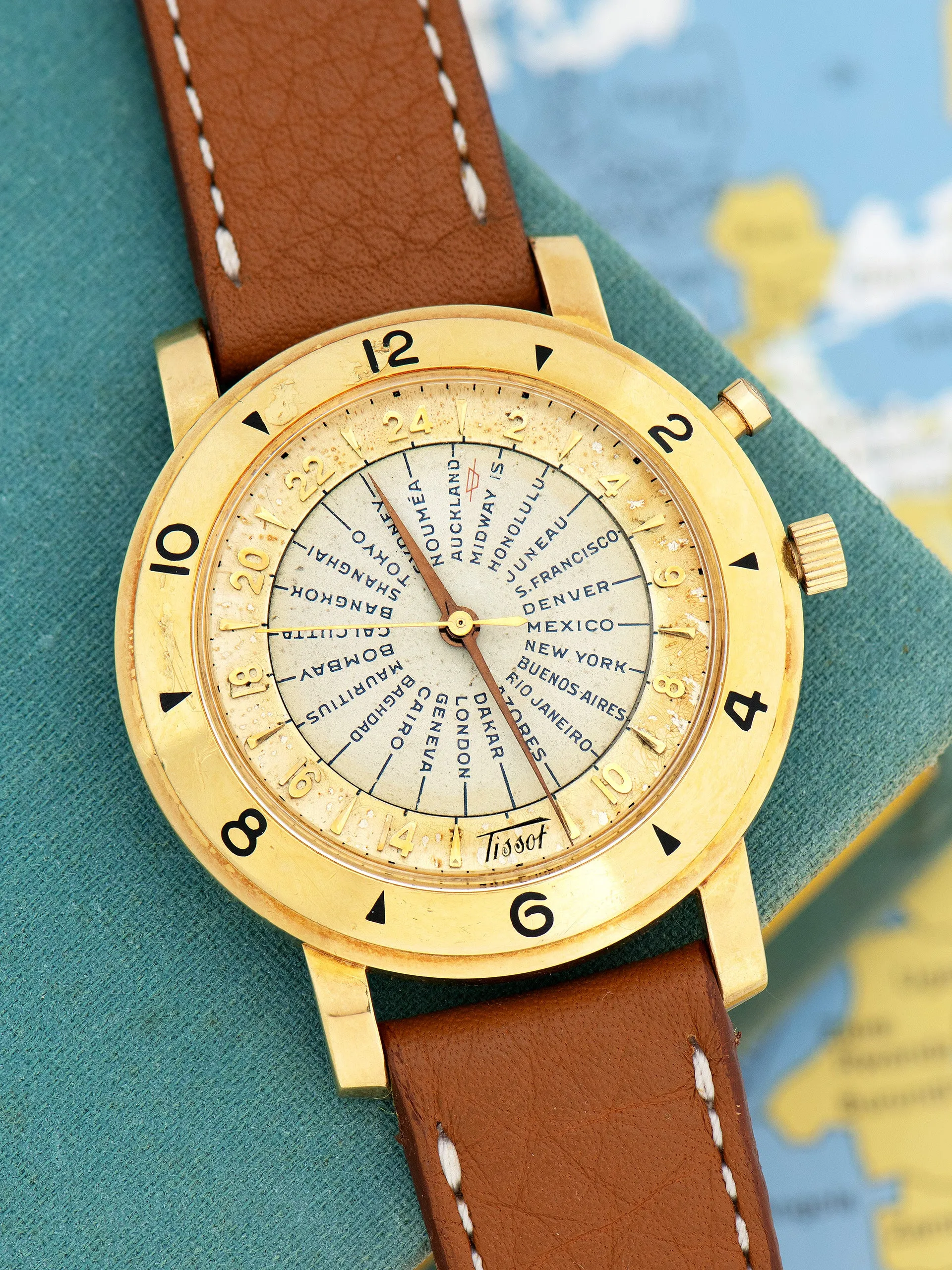1950s Tissot Navigator World Time 18K YG (Ref. 4002-2) 'Cal 28.5N-21T'