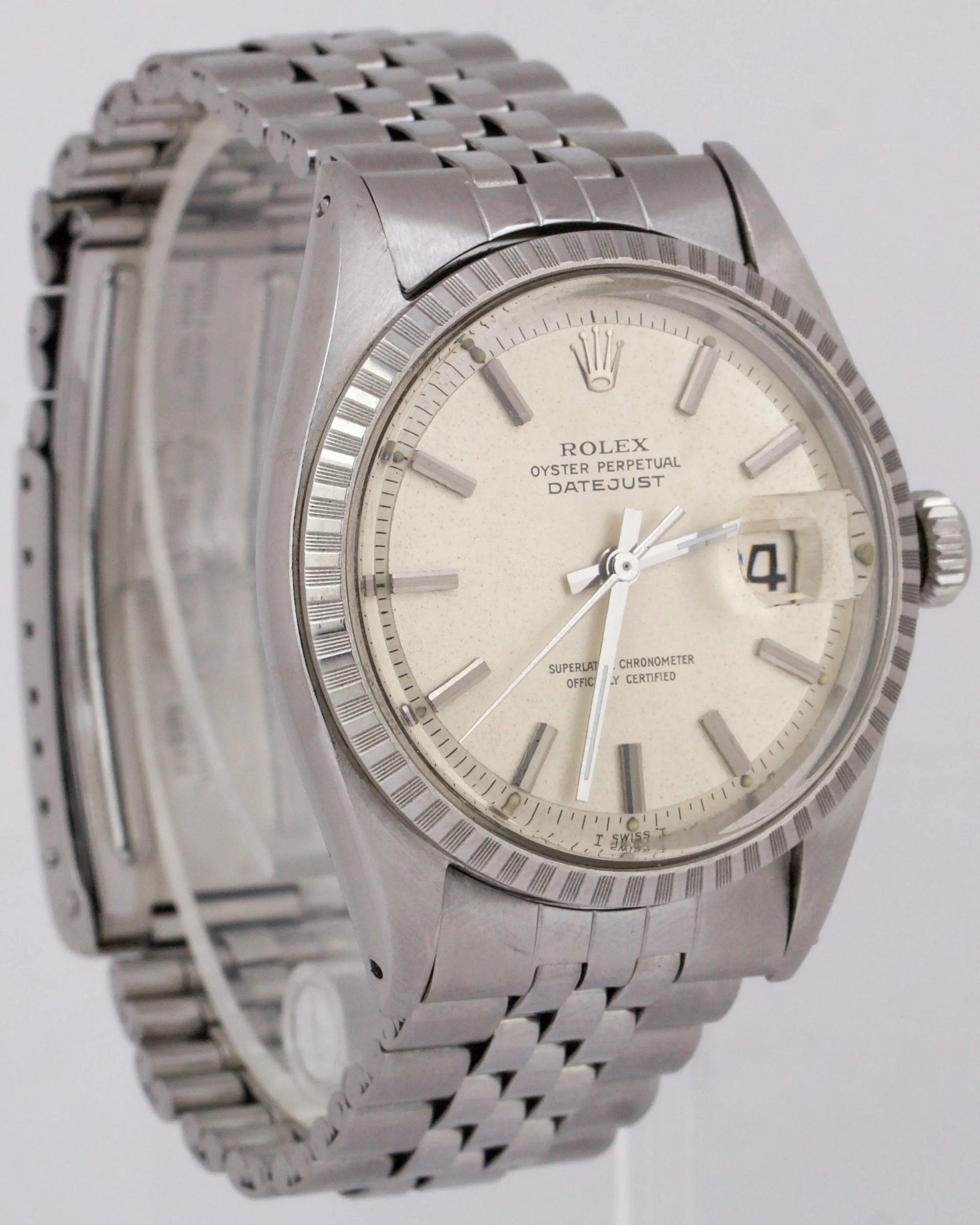 1969 Rolex DateJust IVORY 36mm Stainless Steel Automatic Jubilee Watch 1603