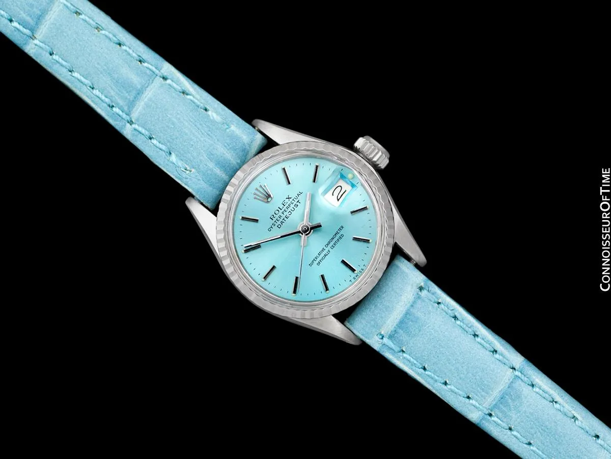 1969 Rolex Datejust (President) Ladies Vintage Watch with Tiffany Blue Dial - 18K White Gold