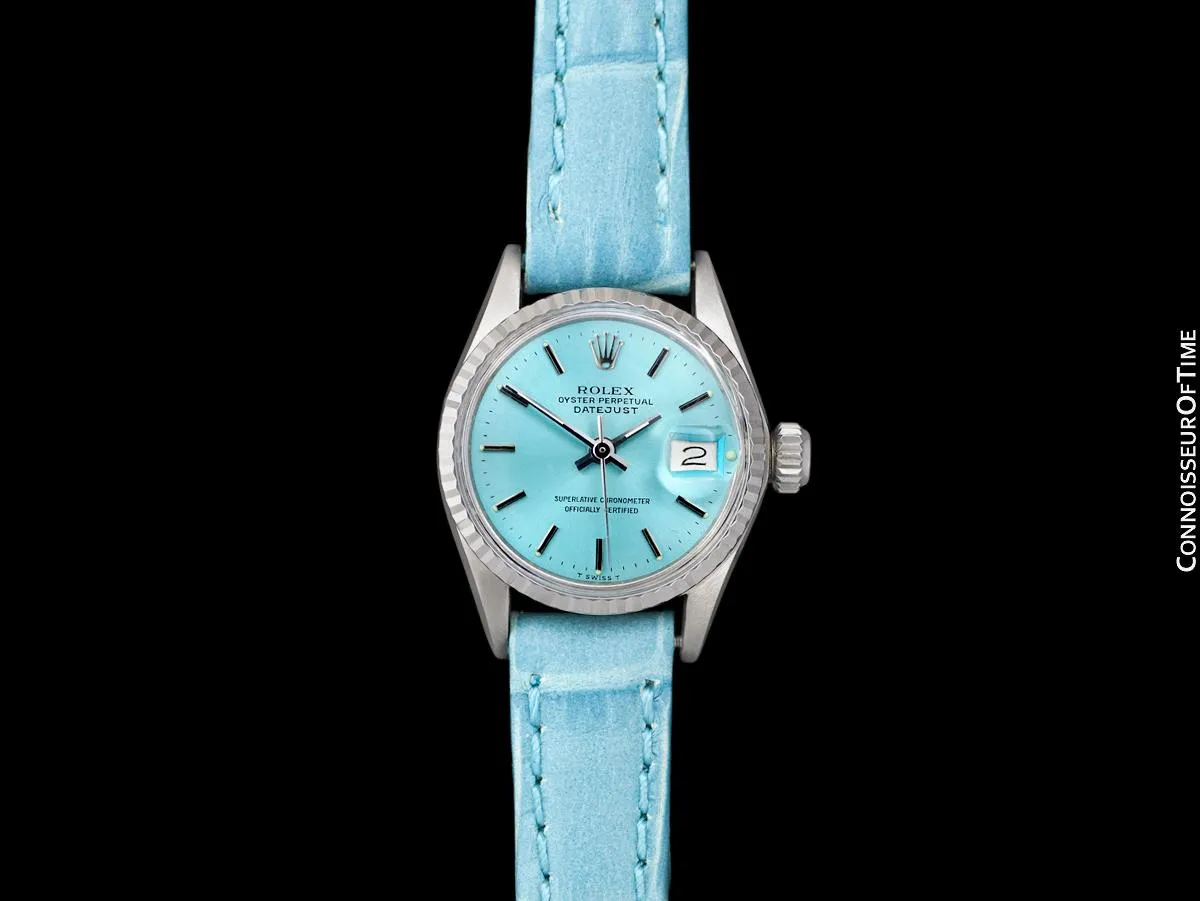 1969 Rolex Datejust (President) Ladies Vintage Watch with Tiffany Blue Dial - 18K White Gold