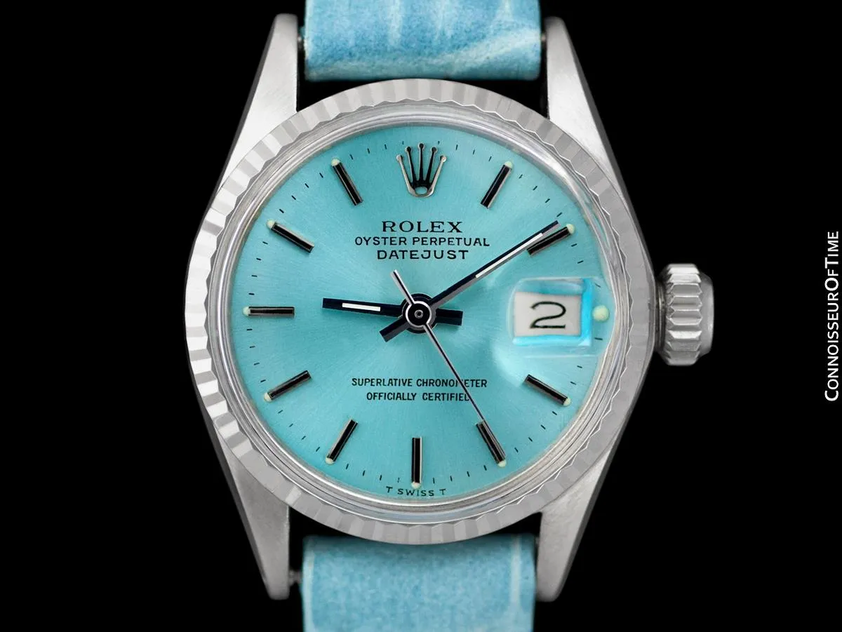 1969 Rolex Datejust (President) Ladies Vintage Watch with Tiffany Blue Dial - 18K White Gold