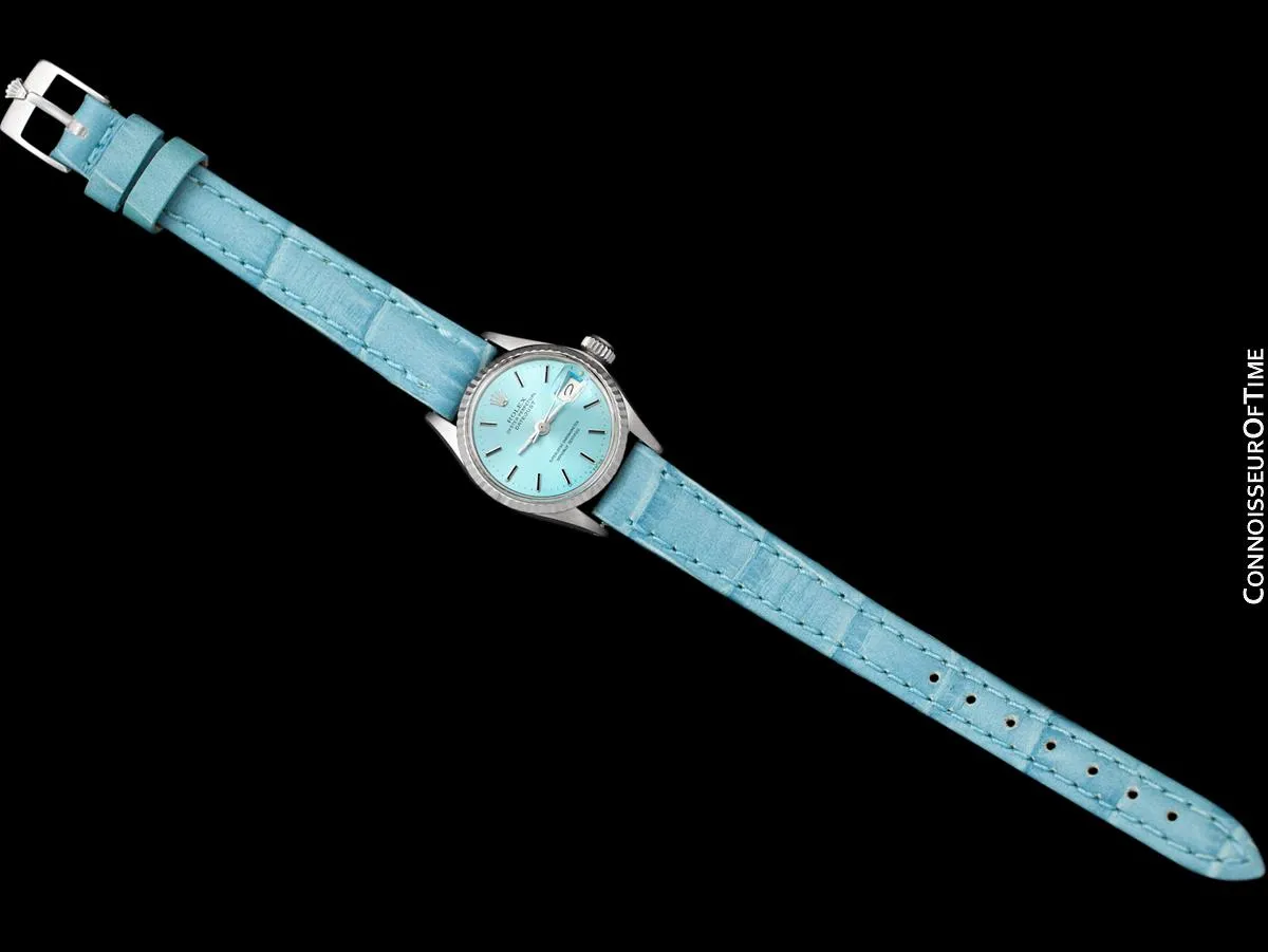 1969 Rolex Datejust (President) Ladies Vintage Watch with Tiffany Blue Dial - 18K White Gold
