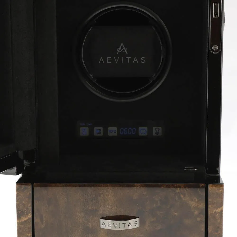 2 Watch Winder Dark Burl Wood Finish the Tower Series by Aevitas