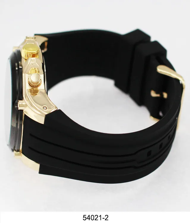 5402-Boxed Montres Carlo Silicone Band Watch With Dog Tag And Necklace