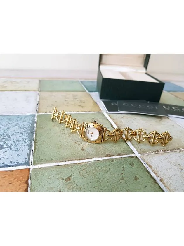 6400L mother of pearl gold plated women s watch