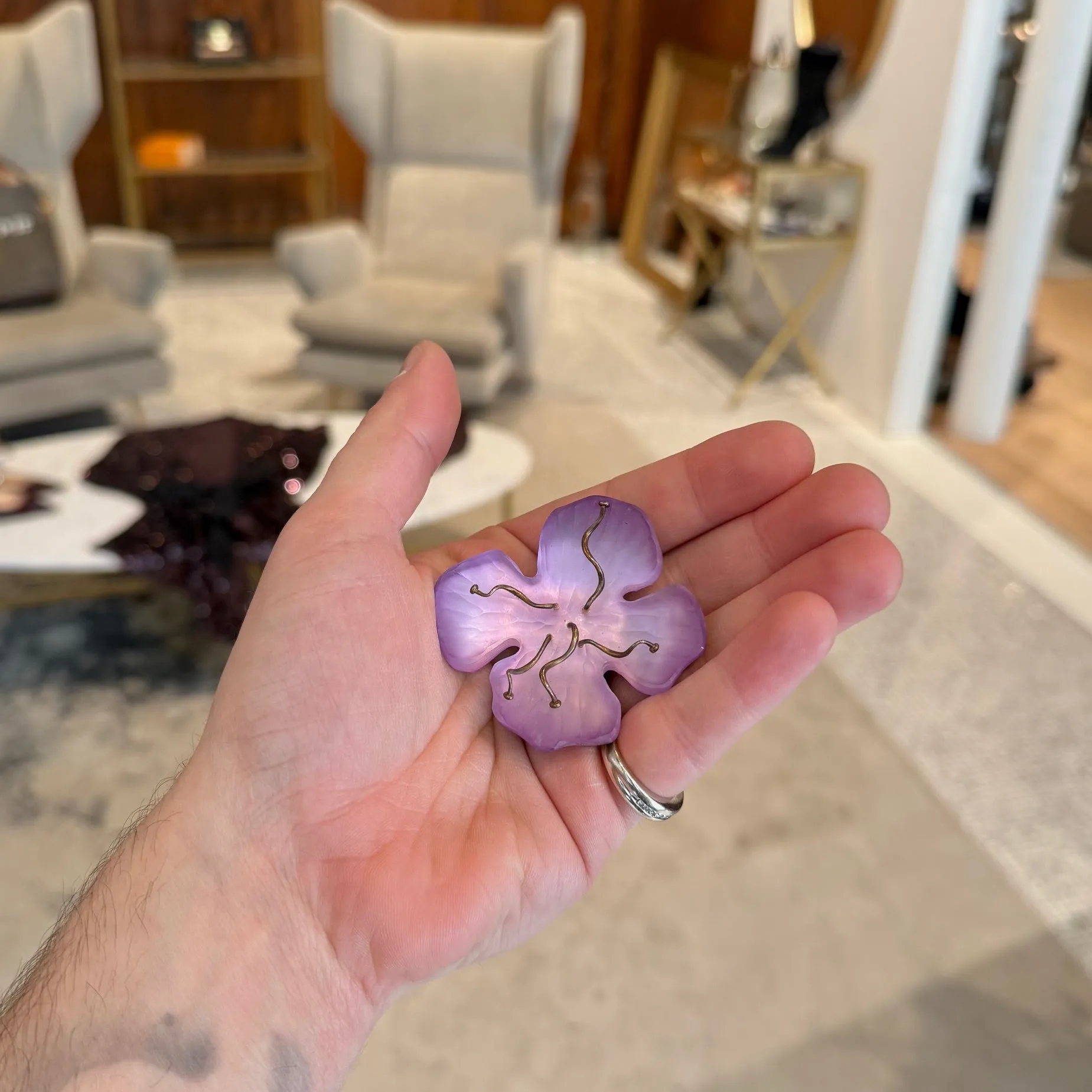 Alexis Bittar Lilac Floral Brooch