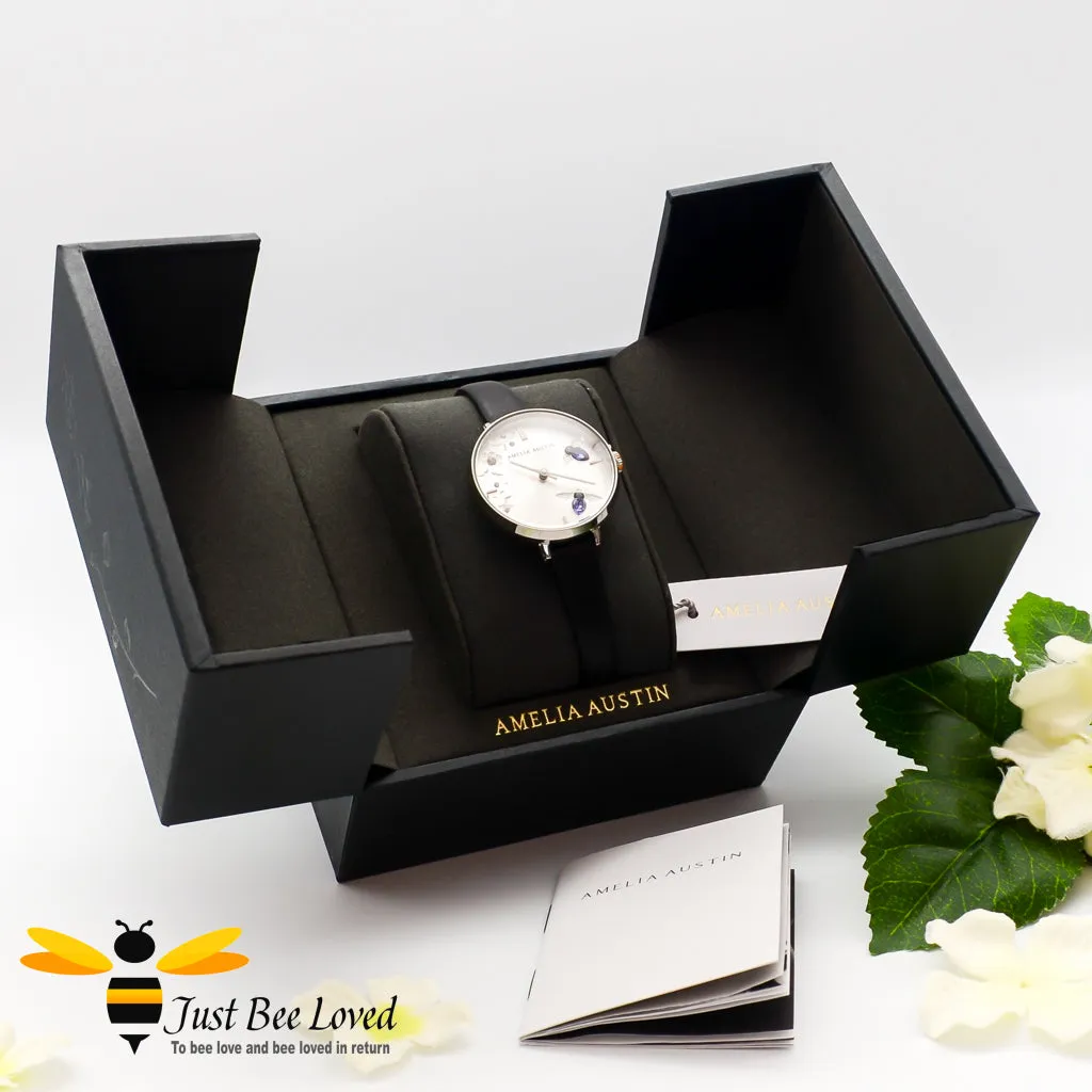 Amelia Austin Bumble Bee Leather Watch - 3 Dial Colours