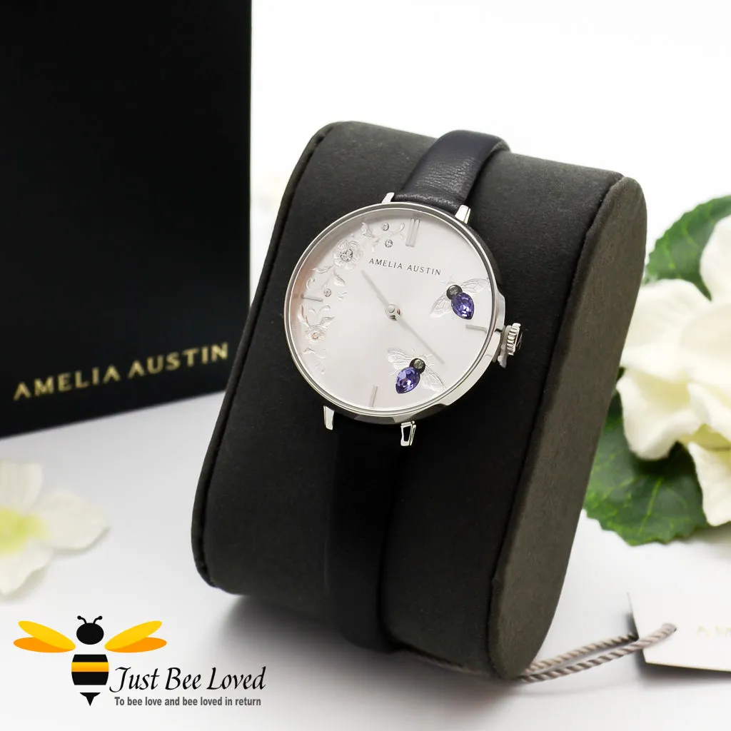 Amelia Austin Bumble Bee Leather Watch - 3 Dial Colours