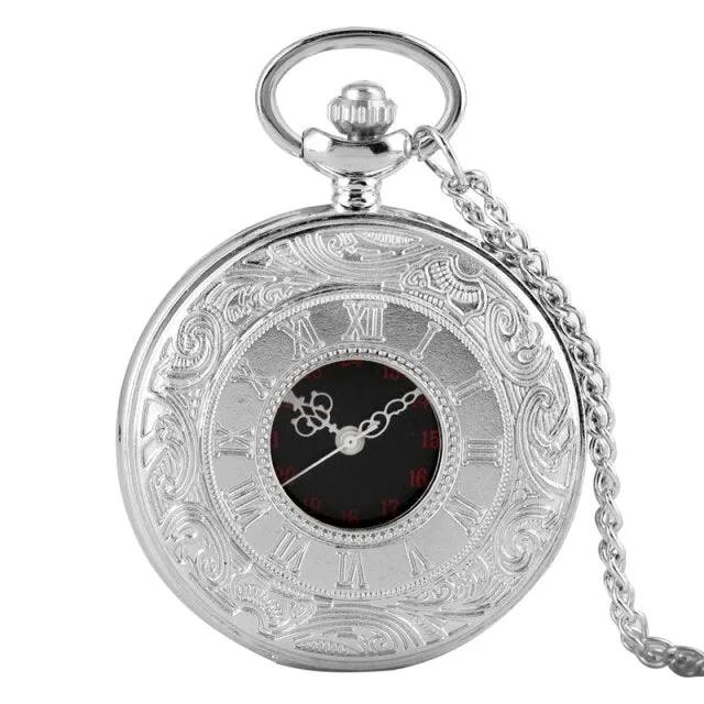 Antique Retro Roman Numerals Display Quartz Pocket Watch