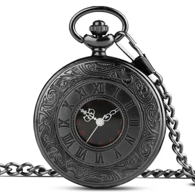 Antique Retro Roman Numerals Display Quartz Pocket Watch