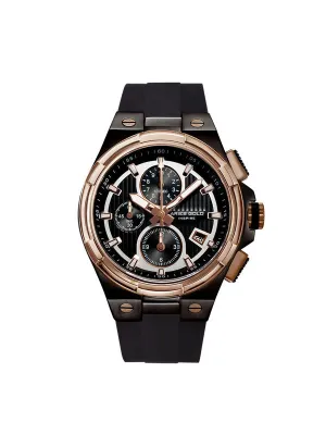 Aries Gold King Two-Tone Stainless Steel Hi-Tech Black Synthetic Strap G 7311 BKRG-BKRG  Watch