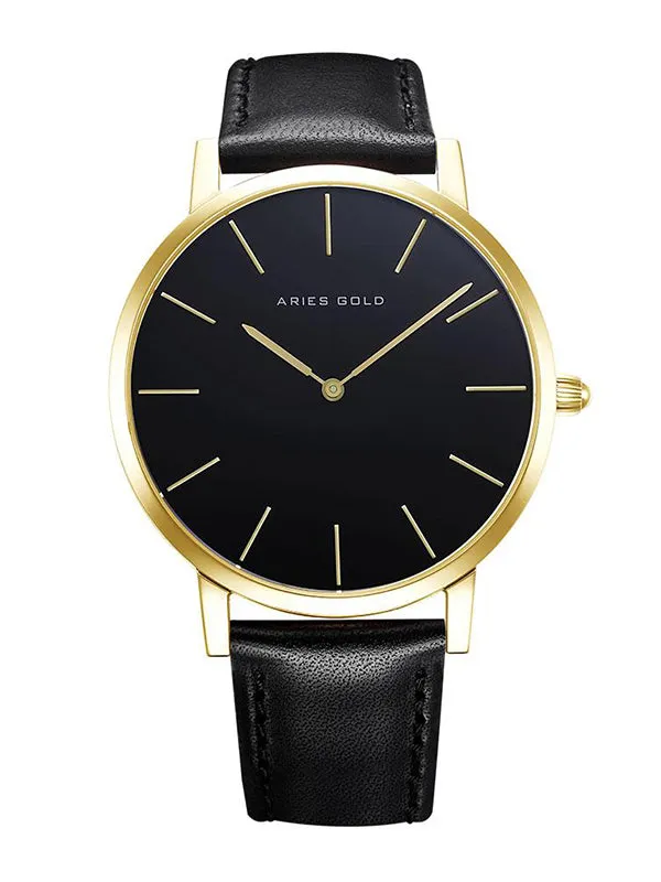 Aries Gold Urban Santos Black Leather Strap G 1022 G-BK Watch
