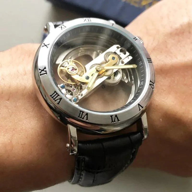 Astonishing Transparent Roman Numeral Skeleton Dial Automatic Mechanical Watch