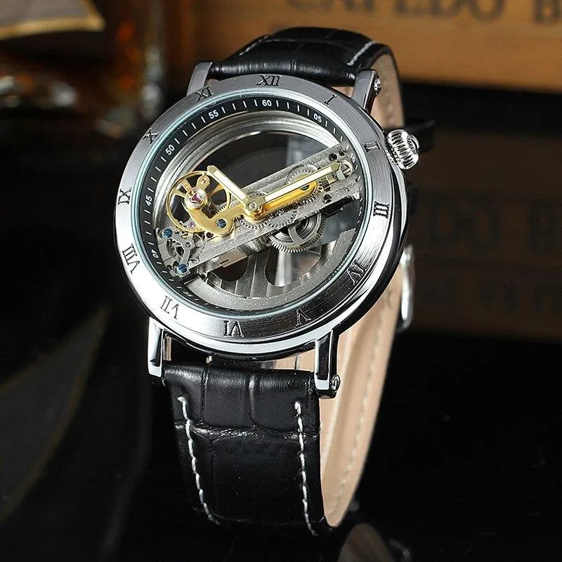 Astonishing Transparent Roman Numeral Skeleton Dial Automatic Mechanical Watch