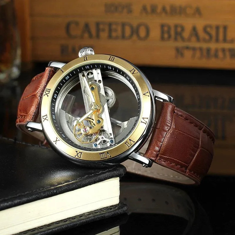 Astonishing Transparent Roman Numeral Skeleton Dial Automatic Mechanical Watch
