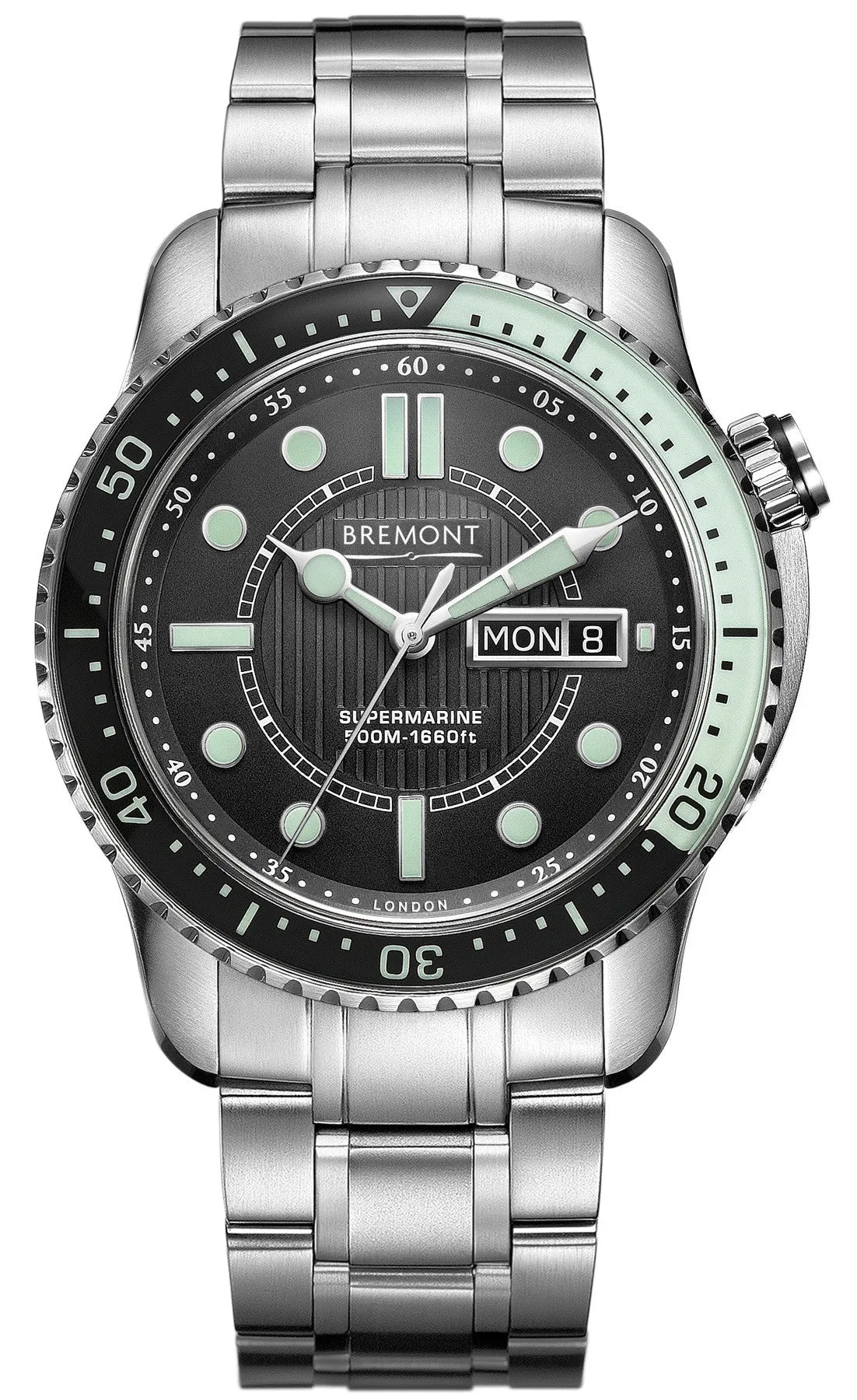 BM Watch Supermarine 5 Black Green Bracelet