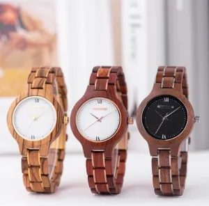 BOBO BIRD ROMAN NUMERALS WOODEN UNIQUE DESIGN WOMEN'S WATCH