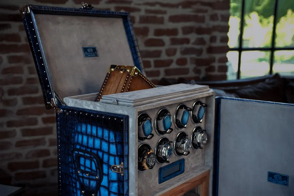 Bosphorus Watch Winder Trunk - CP Patina Blue