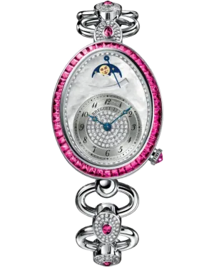 Breguet Reine de Naples 18K White Gold & Diamonds & Rubies Ladies Watch