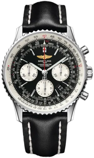 BRT Watch Navitimer 1 Black Leather Tang Type