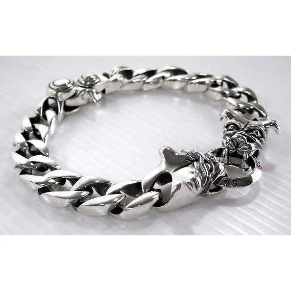 Bulldog Silver Bracelet