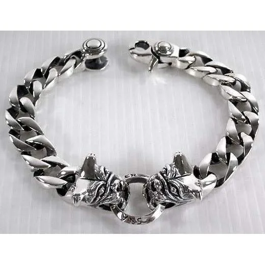 Bulldog Silver Bracelet