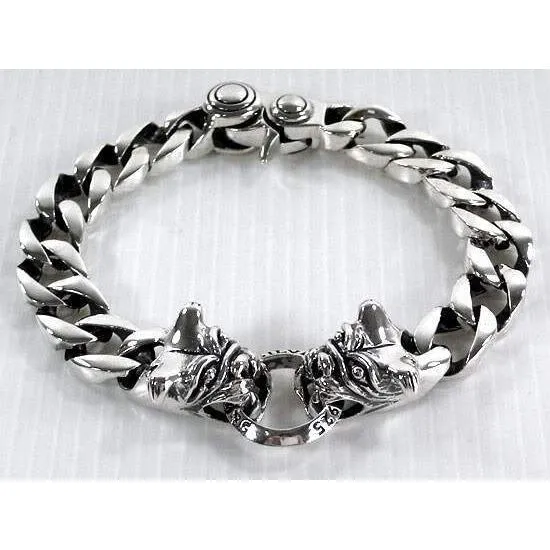Bulldog Silver Bracelet