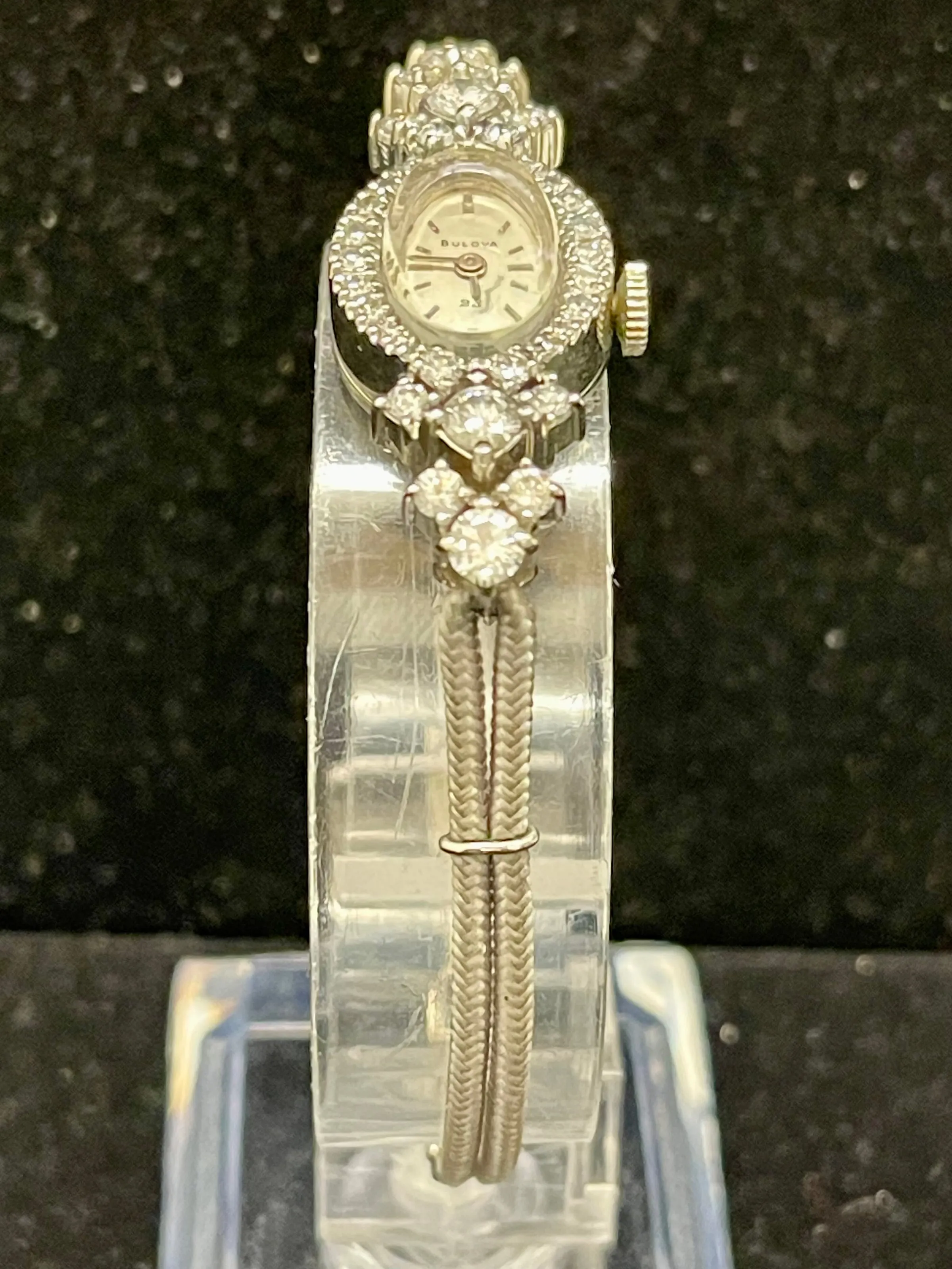 Bulova Designer Oval shaped Solid WG Ladies Watch w/ Diamonds - $20K APR w/ COA!