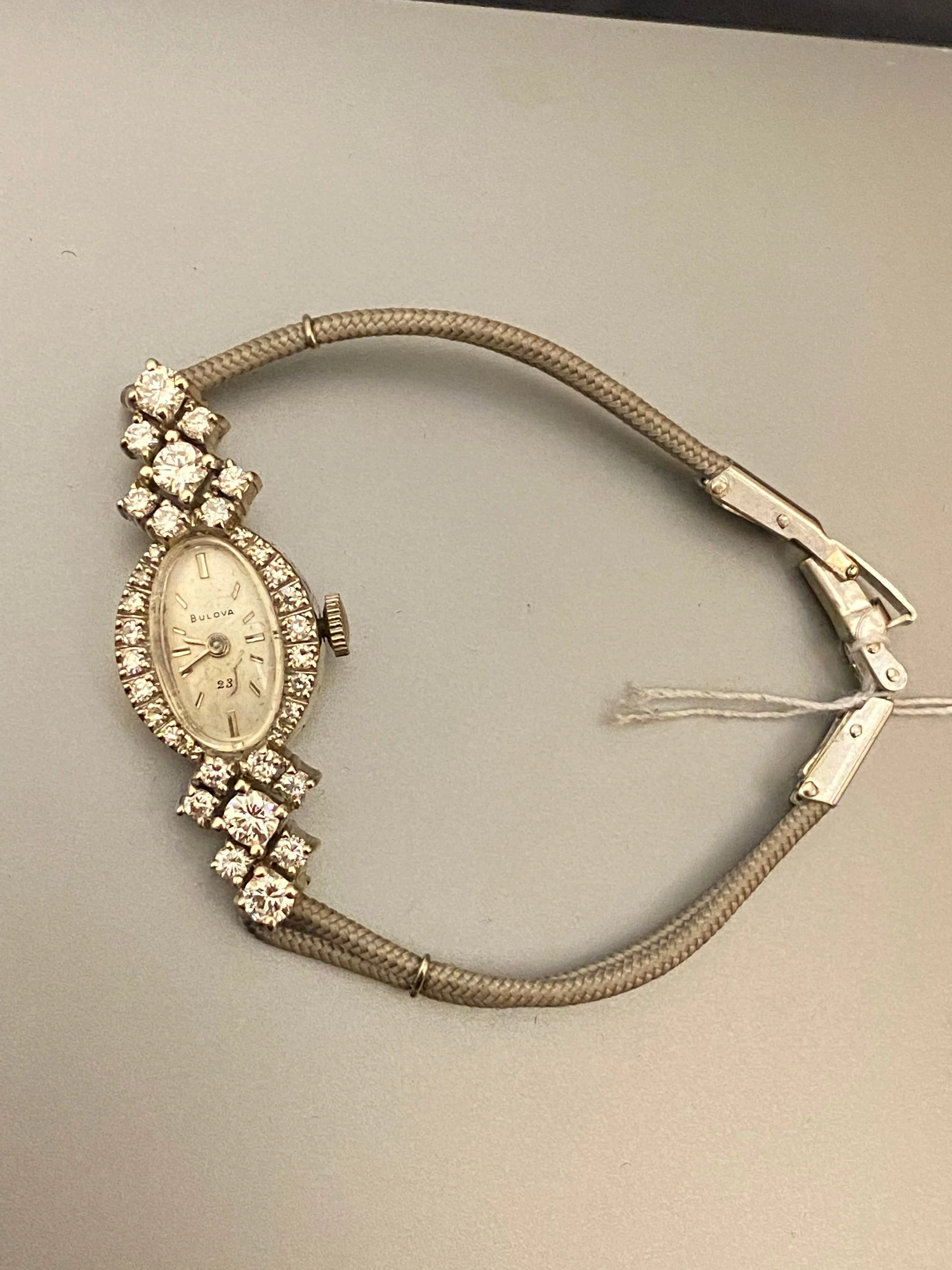 Bulova Designer Oval shaped Solid WG Ladies Watch w/ Diamonds - $20K APR w/ COA!