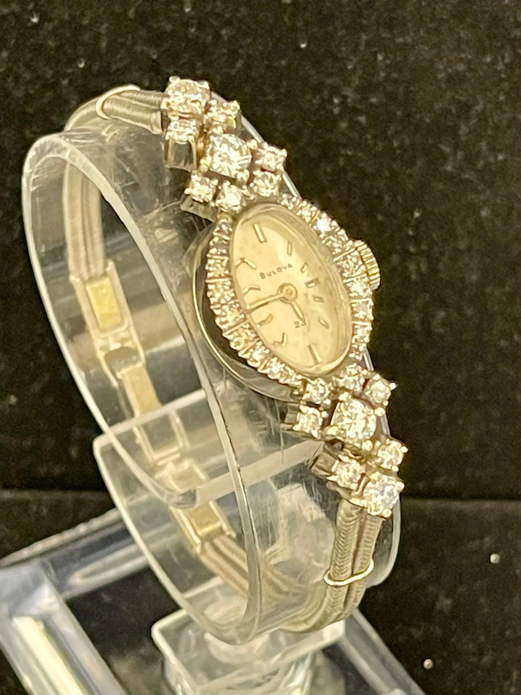 Bulova Designer Oval shaped Solid WG Ladies Watch w/ Diamonds - $20K APR w/ COA!