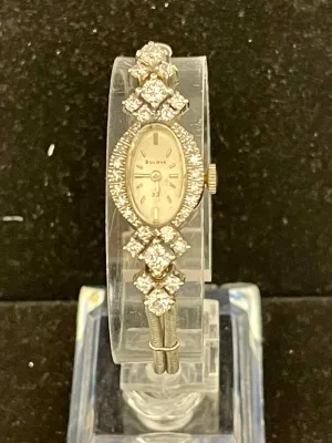 Bulova Designer Oval shaped Solid WG Ladies Watch w/ Diamonds - $20K APR w/ COA!