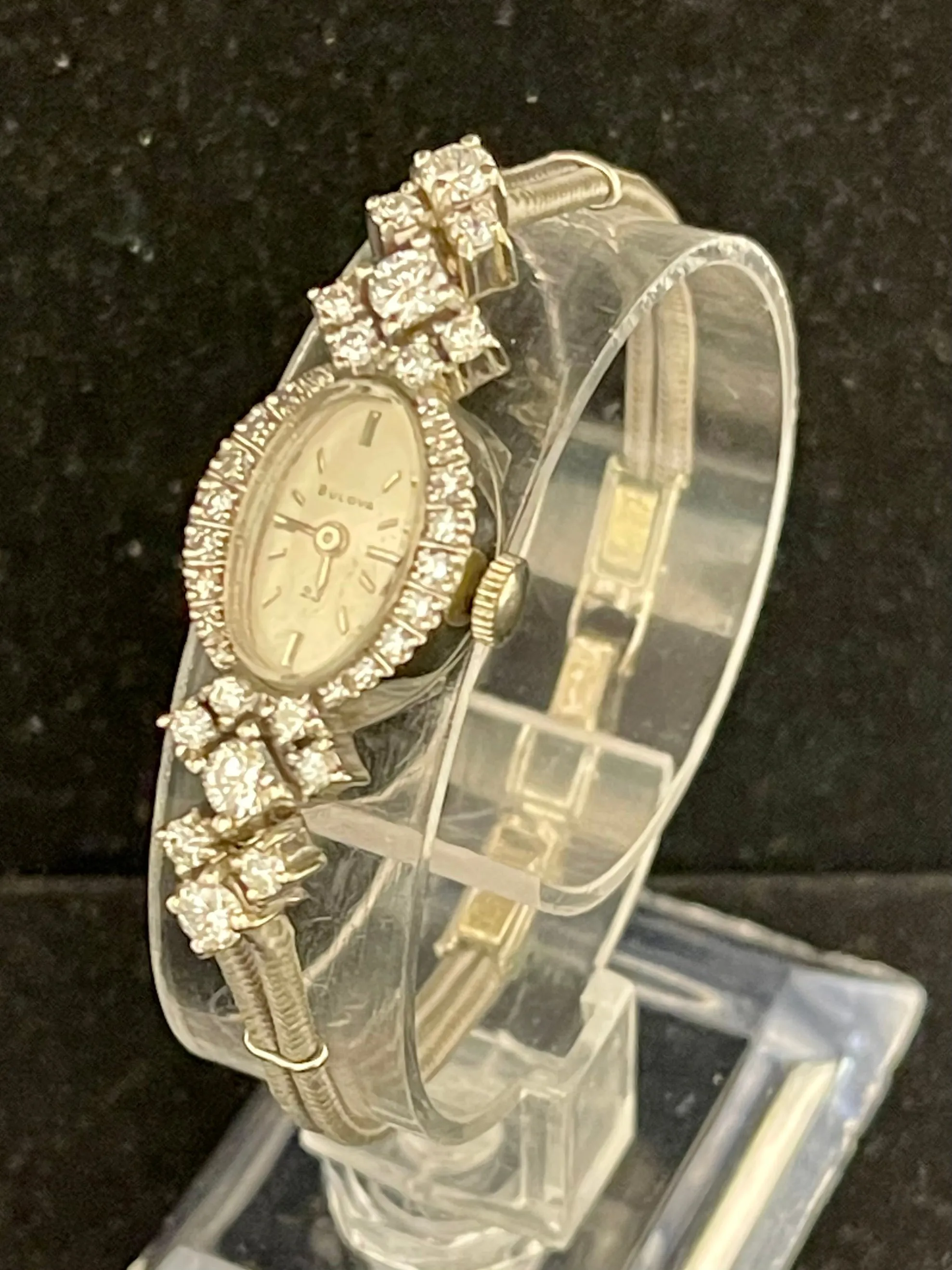 Bulova Designer Oval shaped Solid WG Ladies Watch w/ Diamonds - $20K APR w/ COA!