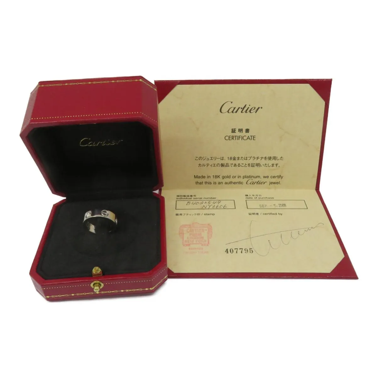 Cartier LOVE ring, 3 Diamonds, 49