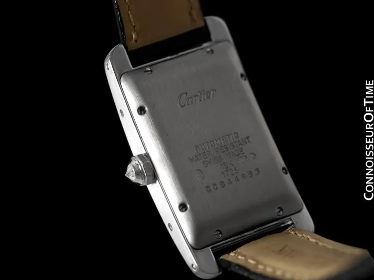 Cartier Tank Americaine Midsize Automatic Watch, Ref. 1726 - 18K White Gold & Factory Diamonds