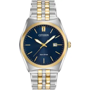 Citizen Eco-Drive Mens Corso Two Tone Blue Dial Watch