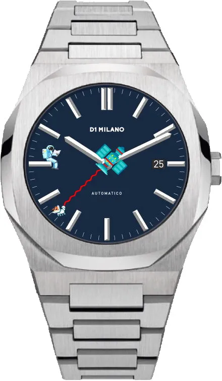 D1 Milano Watch Automatico Pixel Retro Blue