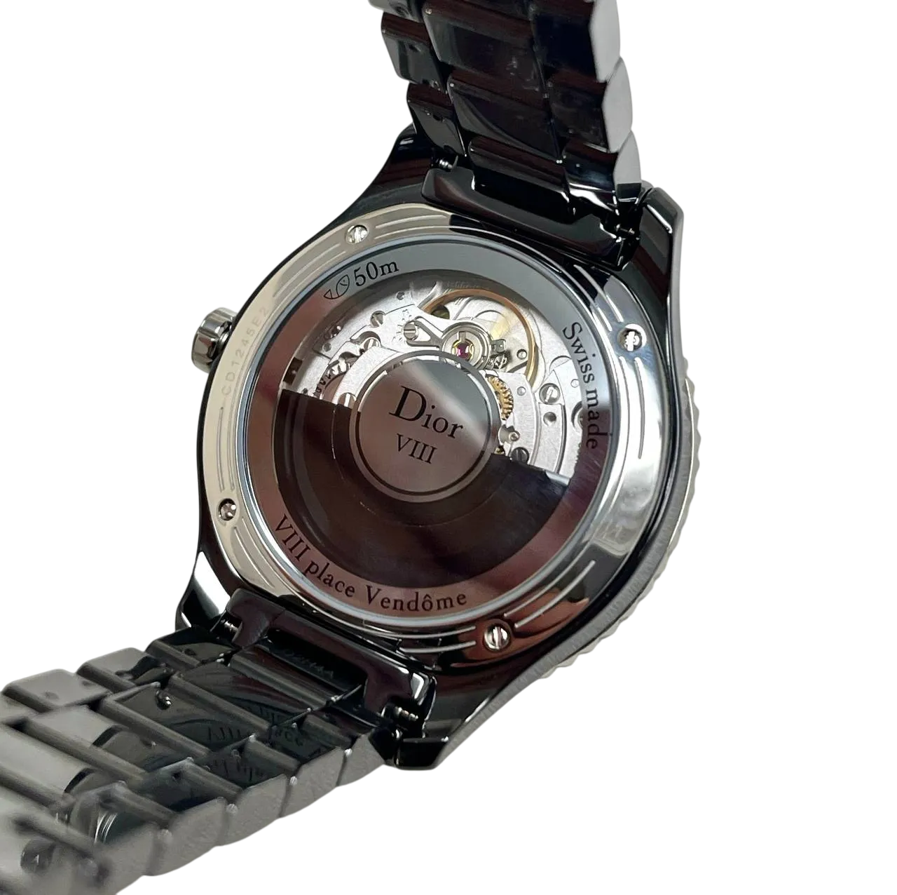 Dior VIII Place Vendome Stainless steel & Black Ceramic & Diamonds Lady's Watch