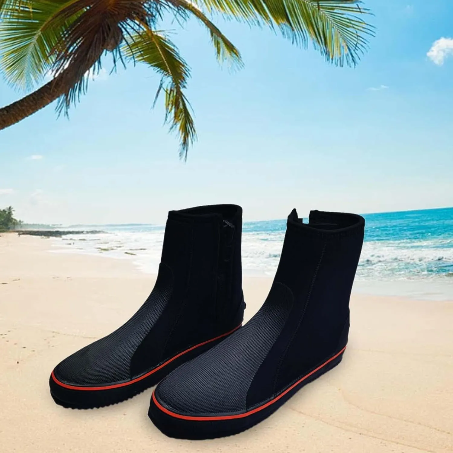 Diving Boots Dive Boots Side Zipper Wetsuit Booties Non Slip Water Shoes Diving Shoes for Snorkeling Windsurfing Water Sports