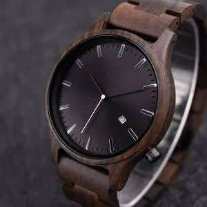 DODO DEER Men's Wood Watches Retro Ebony Wood Clock Male Unique Wooden Adjustable Band Quartz Wristwatch Relogio Masculino B09
