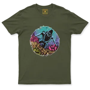 Drifit Shirt: Coral Reef Diver