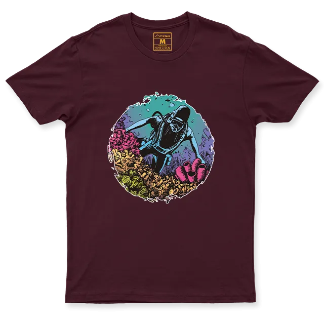 Drifit Shirt: Coral Reef Diver