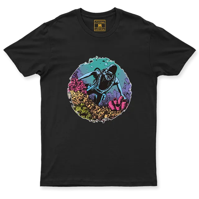 Drifit Shirt: Coral Reef Diver
