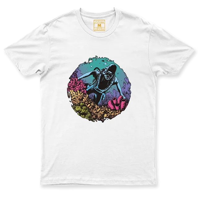 Drifit Shirt: Coral Reef Diver