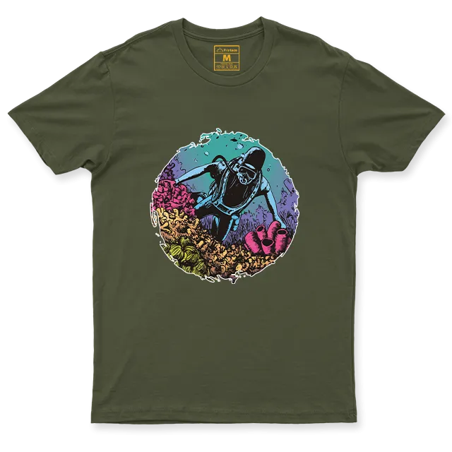 Drifit Shirt: Coral Reef Diver