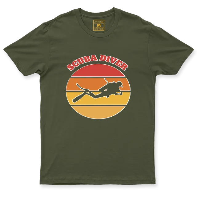 Drifit Shirt: Retro Scuba Diver